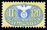 Nazi Disability Insurance Stamp 120pf Revenue